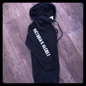 💕Victoria’s Secret Sequin Logo Hoodie Black L💕